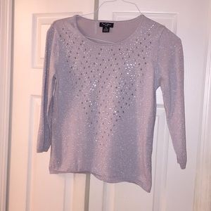 Silver embellished top